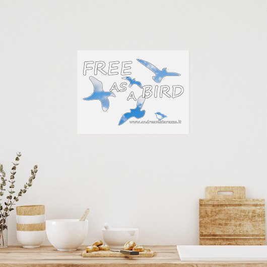 Poster Libre comme un oiseau (Cuisine)