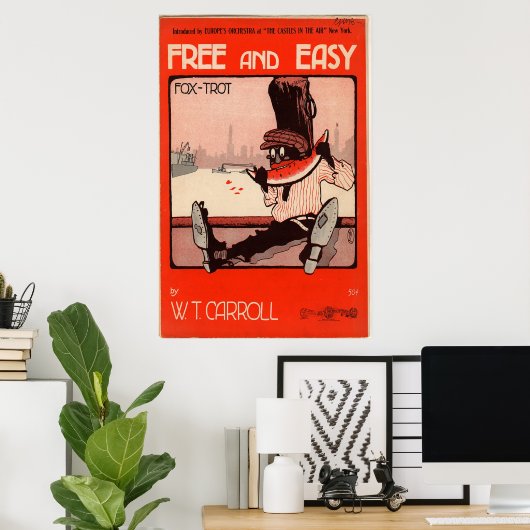 Poster Libre et facile (Bureau à domicile)
