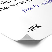 Poster Libre et indépendant - bleu (Coin)