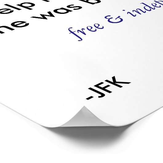 Poster Libre et indépendant - bleu (Coin)