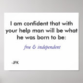 Poster Libre et indépendant - bleu (Devant)