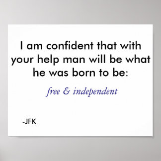 Poster Libre et indépendant - bleu