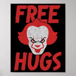 Poster Libre Hugs Killer Effrayant Clowns Vêtements Pour
