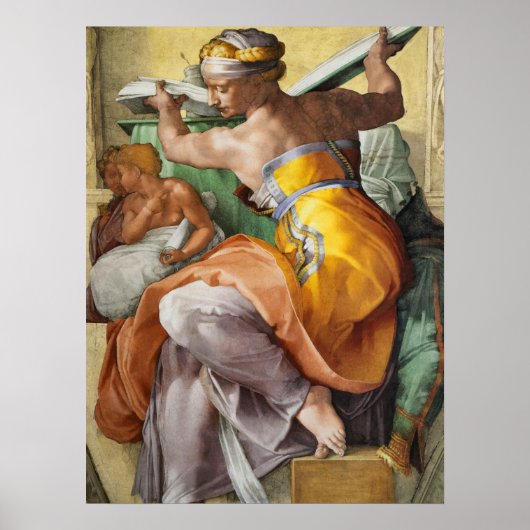 Poster Libyan Sibyl, Chapelle Sixtine par Michel-Ange (Devant)