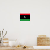 Poster Libye - Drapeau d'agitation - (Cuisine)