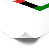 Poster Libye Drapeau Libyen Noir Personnalisation  (Coin)