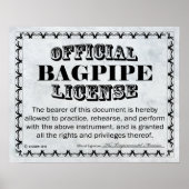 Poster Licence Bagpipe (Devant)