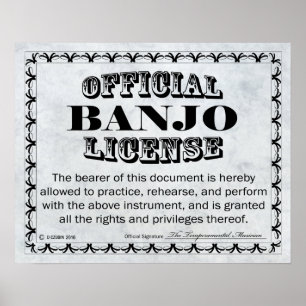 Poster Licence Banjo