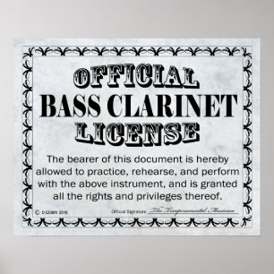 Poster Licence Bass Clarinet