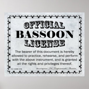 Poster Licence Bassoon