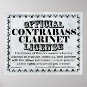 Poster Licence Clarinet Contrabass (Devant)