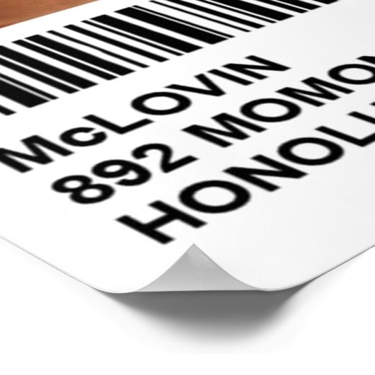 Poster Licence d'identification de faux défaut Superbad (Coin)