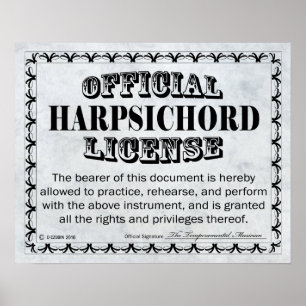 Poster Licence Harpsichord