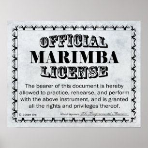 Poster Licence Marimba