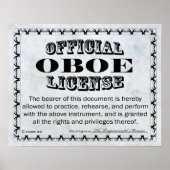 Poster Licence Oboe (Devant)