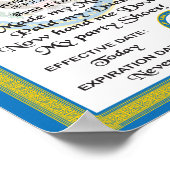 Poster Licence pour le certificat de retrait de refroidis (Coin)