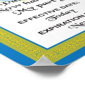 Poster Licence pour le certificat de retrait de refroidis (Coin)