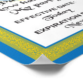 Poster Licence pour le certificat de retrait de refroidis (Coin)