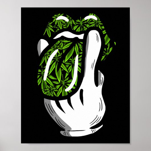 Poster Lick Smoed Weed Leaf Motif Pot Cadeau (Devant)
