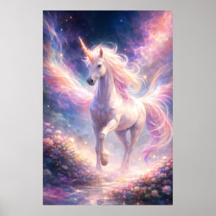 Poster Licorne ailée éthérée de lumière ManJiangHong Fa