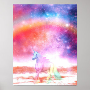 Poster licorne arc-en-ciel