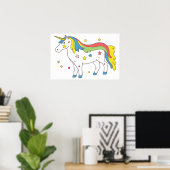 Poster licorne arc-en-ciel (Bureau à domicile)