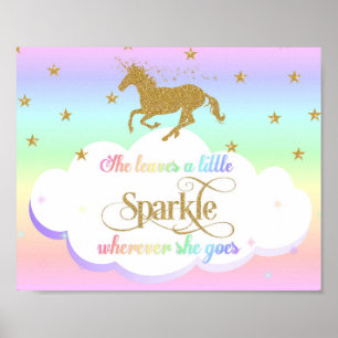 Poster Licorne Arc-en-Ciel Elle Laisse Un Petit Éclat