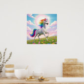 Poster Licorne arc-en-ciel magique (Cuisine)