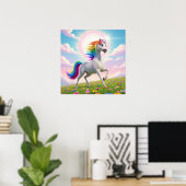 Poster Licorne arc-en-ciel magique (Bureau à domicile)
