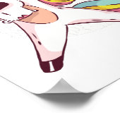 Poster Licorne arc-en-ciel sympa qui fait le dab, mouveme (Coin)