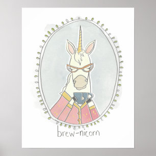 Poster Licorne caféinée de Brew de Cutie  