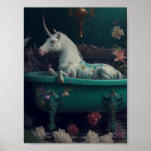 Poster Licorne dans la baignoire (Devant)