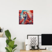 Poster Licorne dans un jardin fleuri (Bureau à domicile)