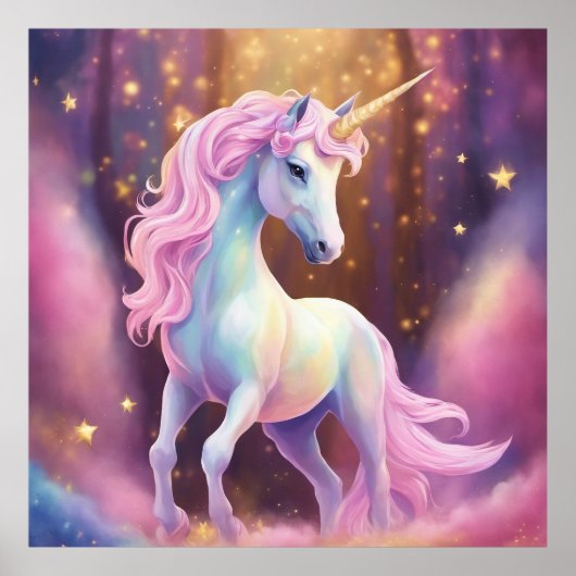 Poster Licorne d'attitude positive (Devant)