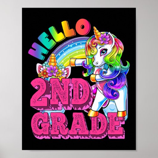 Poster Licorne de deuxième année de brossage interdentair (Devant)