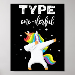 Poster Licorne de diabète au dabbing Onederful