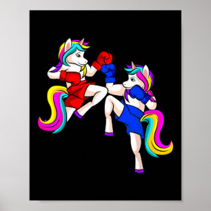 Poster Licorne de kickboxing Kickboxeur Mma