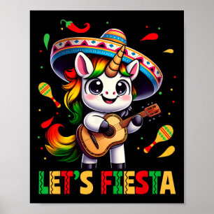 Poster Licorne de la Fiesta Chapeau Cinco De Mayo Mexicai