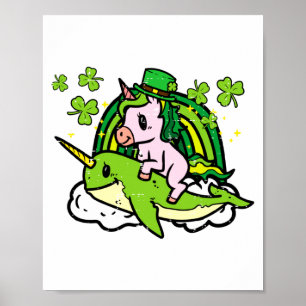 Poster Licorne de la Saint-Patrick sur Fille Irlandaise N