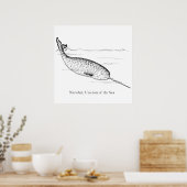 Poster Licorne de mer Baleine Narval (Cuisine)