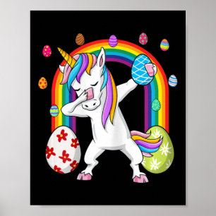 Poster Licorne de Pâques qui dab Girls Enfants Dab 