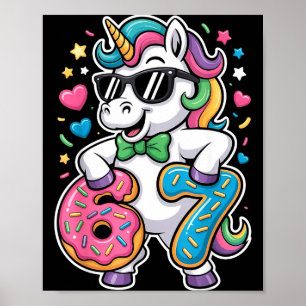 Poster Licorne drôle de mème Filles Enfants Six Sept 6-7