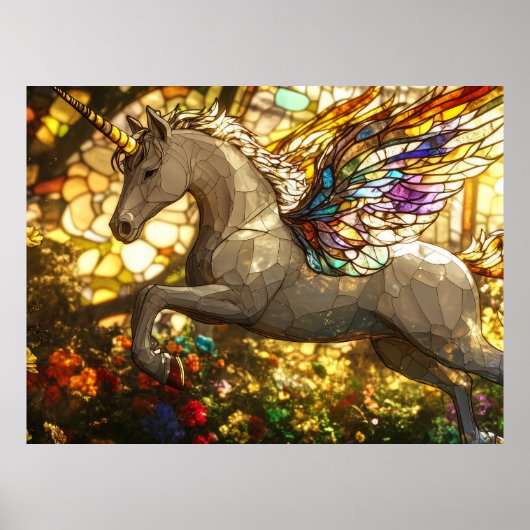 Poster licorne en verre tendu (Devant)