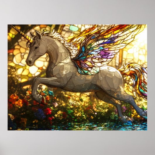 Poster licorne en verre tendu (Devant)
