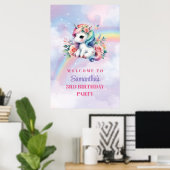 Poster Licorne Enchantée Anniversaire Fille Magique Paste (Bureau à domicile)