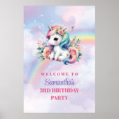 Poster Licorne Enchantée Anniversaire Fille Magique Paste (Devant)