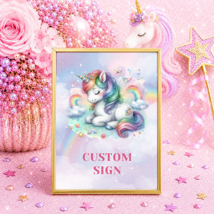 Poster Licorne Magique Journee Fille Anniversaire Si