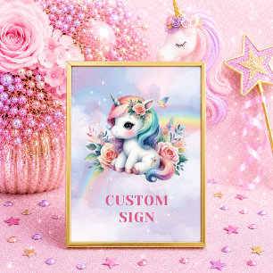 Poster Licorne Magique Pastel Rêveuse Anniversaire Person
