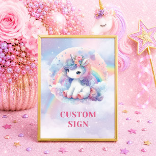 Poster Licorne Magique Pastel Tendances Anniversaire Pers