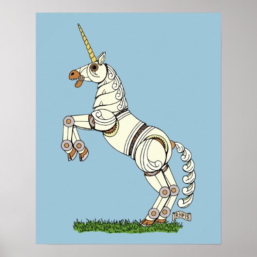 Poster Licorne Mécanique (Devant)
